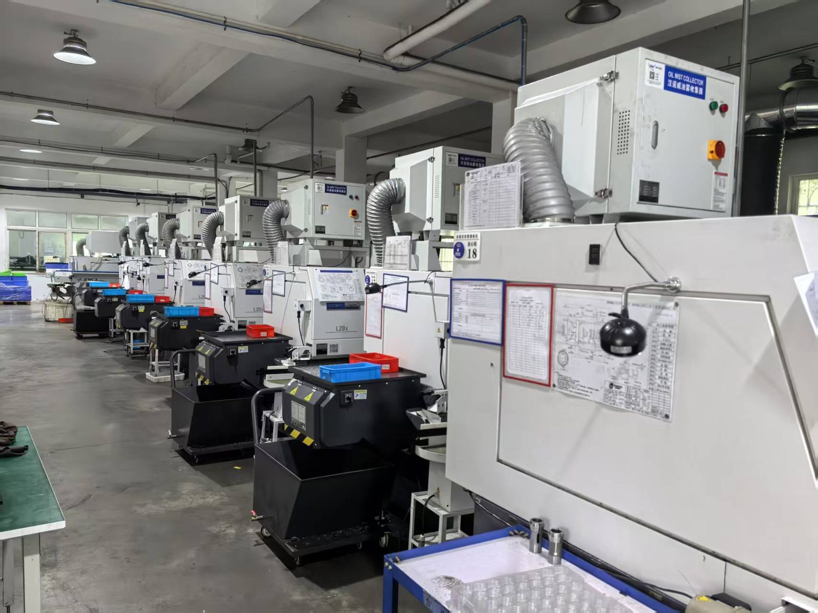 Citizen Cincom sliding-headstock lathes lined up along the shop floor